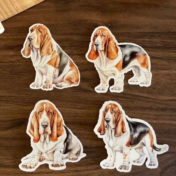 Super Cute Dog Breed Stickers | Basset Hound Stickers | Basset Hound Gifts | Basset Hound Lover | Basset Hound Mom