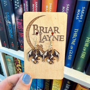 Dragon Earrings | Book Earrings | Fantasy Dragon Earrings | Gifts For Booklovers | Reading Earrings | Bookish Earrings | Romantasy Earrings