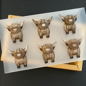 Hand Painted 3D Printed Highland Cow Magnet Set | Cow Magnets | Highland Cow Gifts | Farmhouse Magnets | Farmhouse Gifts