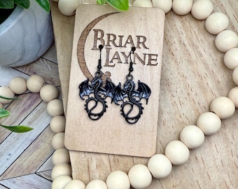 Dragon Earrings | Book Earrings | Fantasy Dragon Earrings | Gifts For Booklovers | Reading Earrings | Bookish Earrings | Romantasy Earrings
