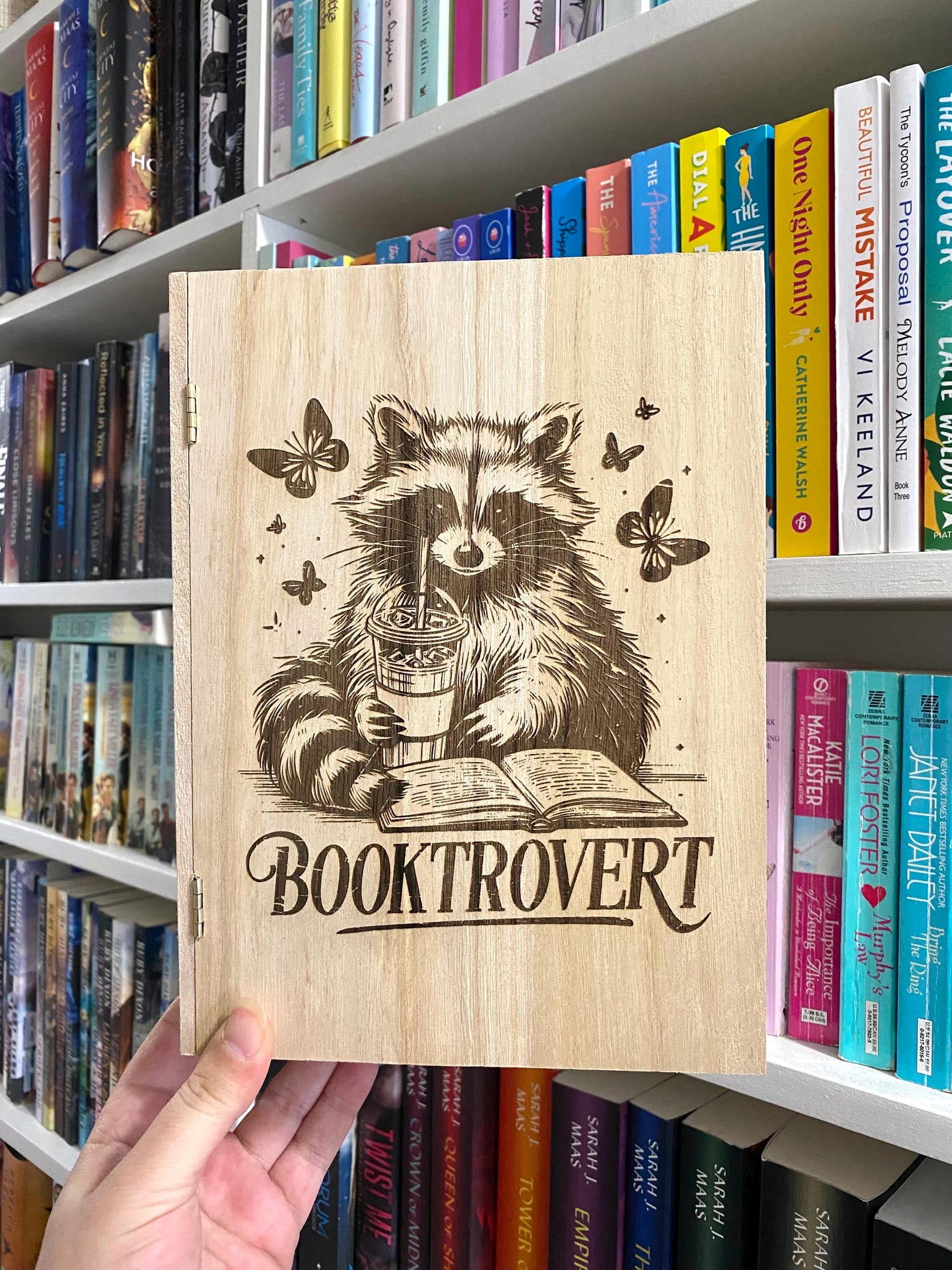 Wood Bookmark Storage Box | Bookmark Holder | Raccoon Gift Box ...