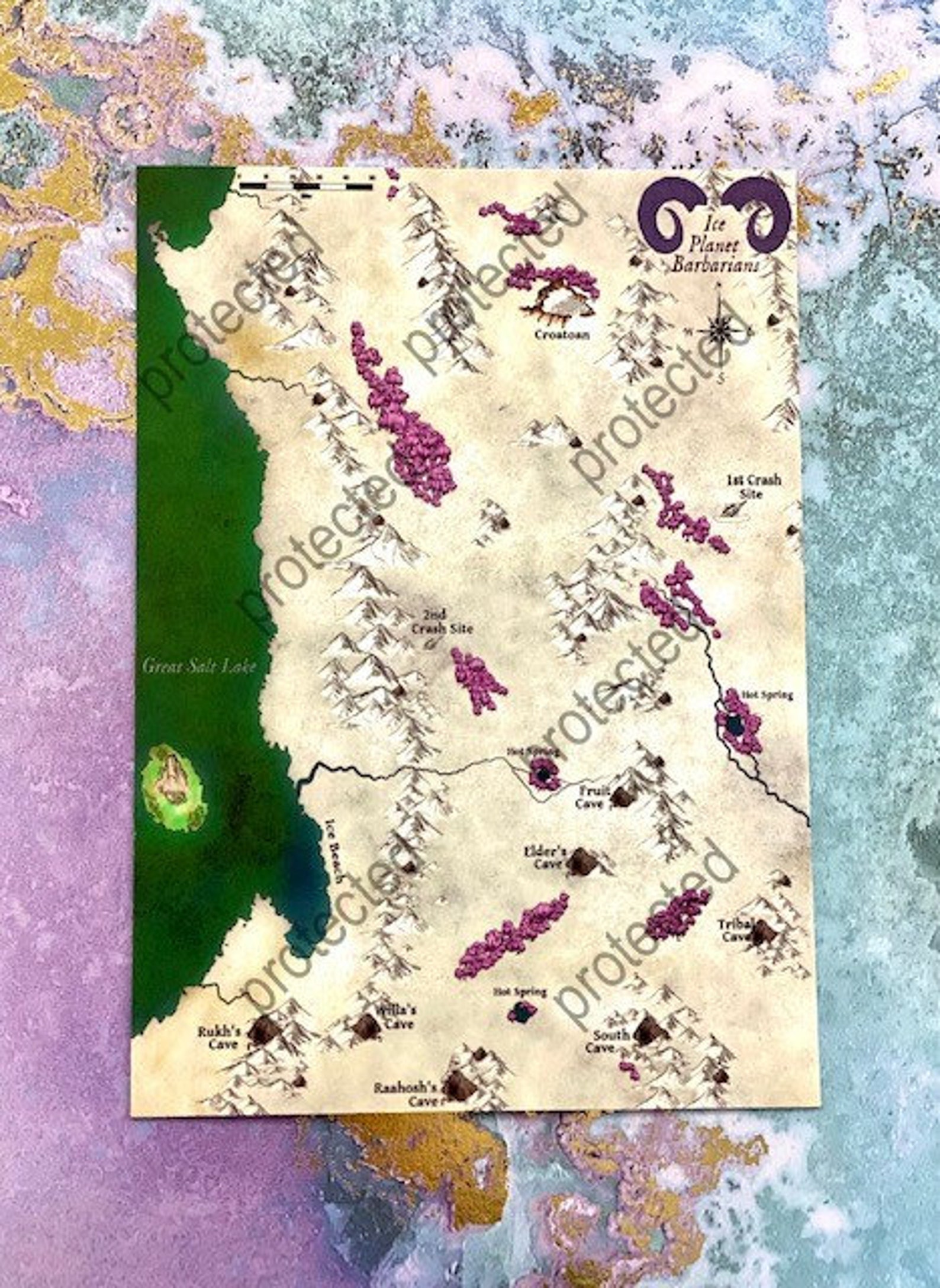 Unofficial Ruby Dixon Ice Planet Barbarians Series Map | Ice Planet Map ...