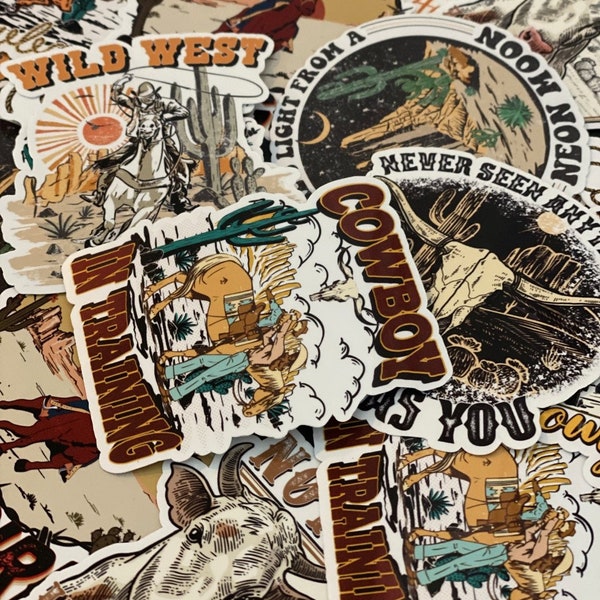 Vinyl Waterproof Western Stickers | Vintage Western Stickers | Country Stickers | Cowboy Stickers | Cowgirl Stickers | Southwestern Sticker