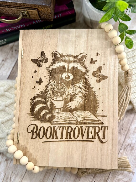 Wood Bookmark Storage Box | Bookmark Holder | Raccoon Gift Box