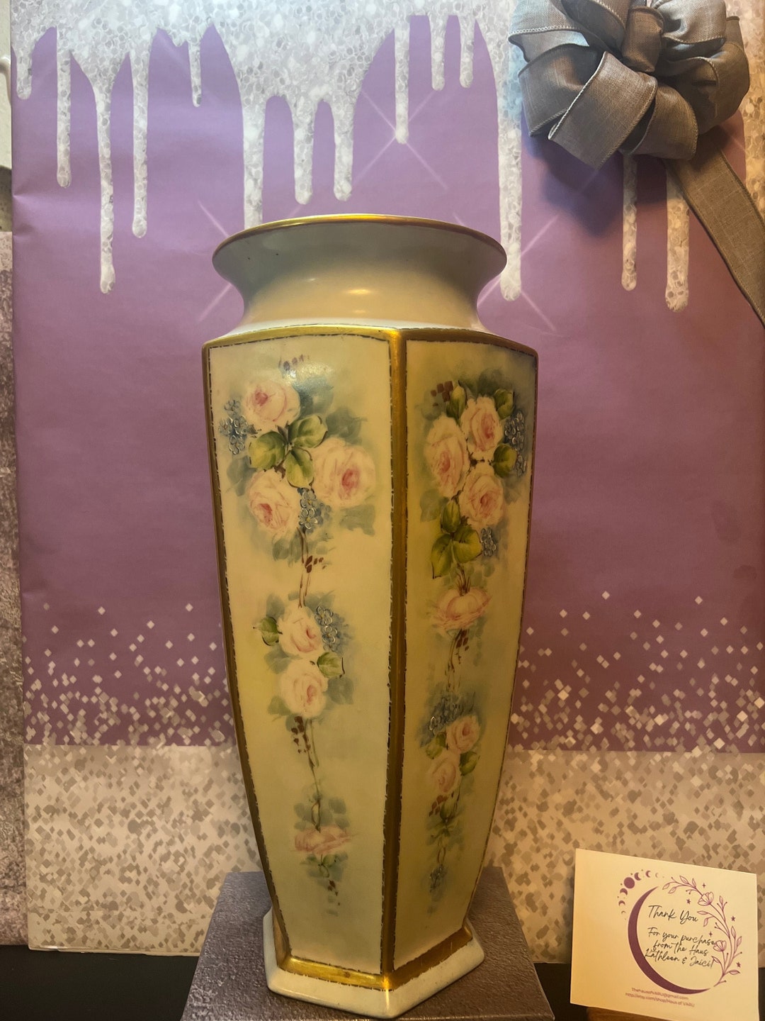 Antique Limoges Vase Hand Painted Porcelain Limoges Vase Etsy