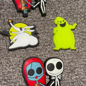 1-23Pcs PVC The Nightmare Before Christmas Jack Sally DIY Croc JIBZ Shoe Button Charms Adult Buckle