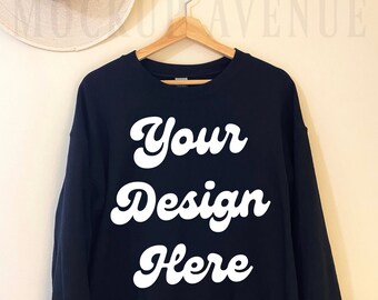 Gildan 18000 Black Crewneck Mockup, Gildan Crewneck Mockup, Crewneck Mockup, Model Mockup, Gildan 18000 Mockup, Sweater mockup, Black mock
