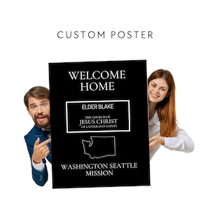 Custom Missionary Name Tag Poster | Missionary Yard Sign | Missionary Welcome Home Sign | Mission Accomplished Sign | Missionary Banner