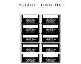 Naamlabels Spaanse missionaris: afdrukbare stickers (digitale download)