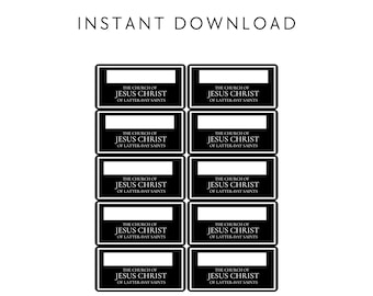 Naamlabels missionaris: afdrukbare stickers (digitale download)