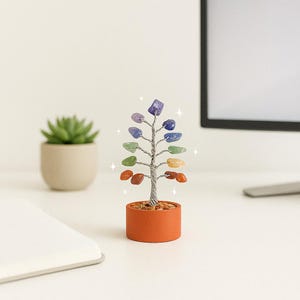 Seven Chakra Gemstone Tree - Add some Zen to your Desk!