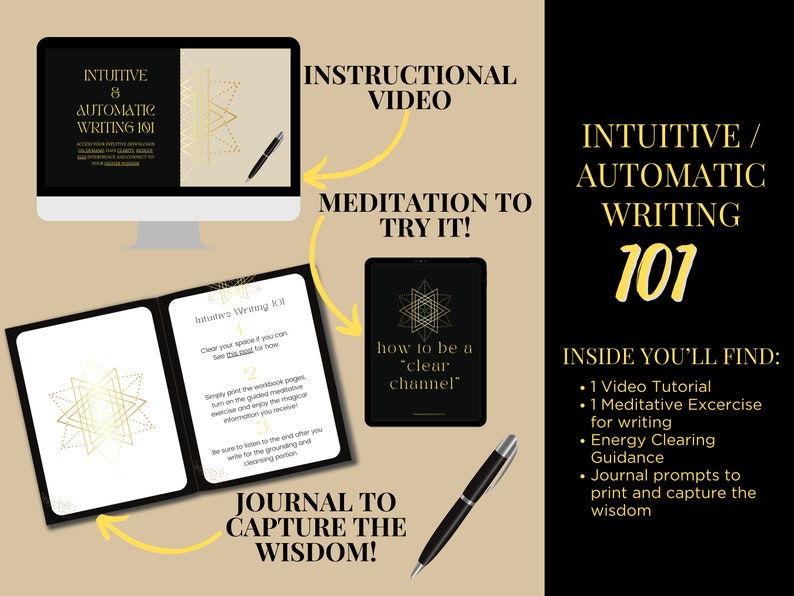 Intuitive / Automatic Writing 101 Tutorial, Guided Meditation and Journal image 4