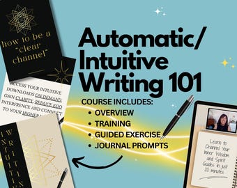 Leer intuïtief/automatisch schrijven 101 zelfstudie, les, geleide meditatie en dagboek!