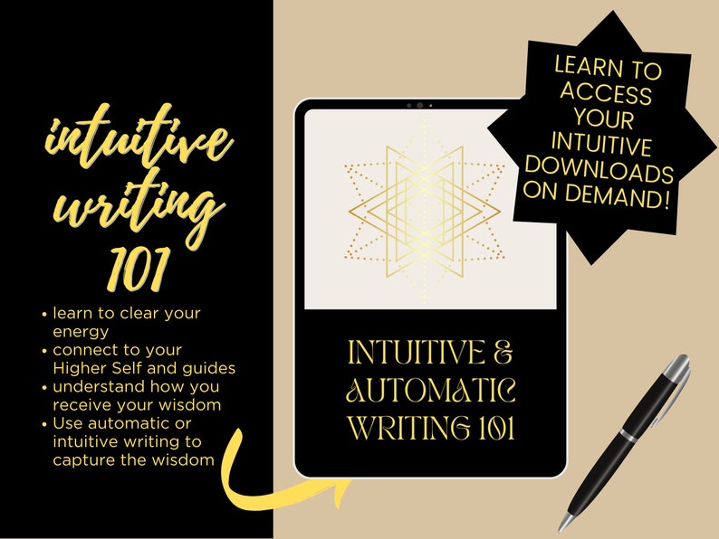 Intuitive / Automatic Writing 101 Tutorial, Guided Meditation and Journal image 3