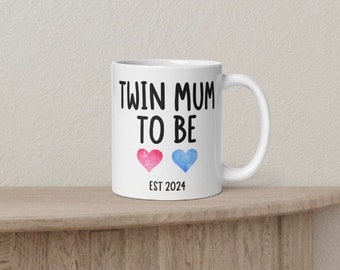 Twin Mug to be Mug,  Personalised Mug for Pregnancy Announcement. Twin Baby Gift for Mum. Twin Children. Personlised