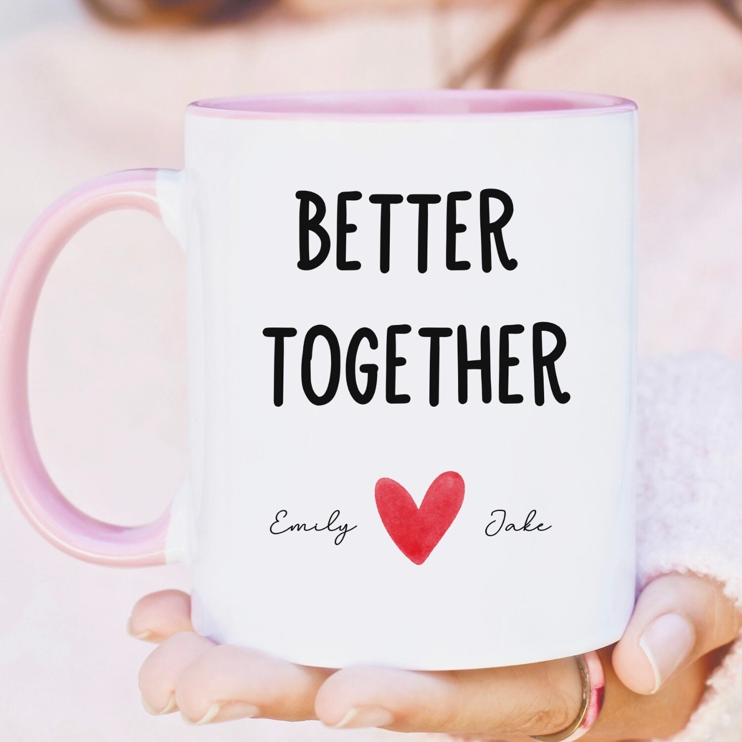 DPgUfPV Tazza da caffè personalizzata per coppie, con scritta My Soulmate, regalo di San Valentino per lui e per lei, con nomi di avatar, regalo di coppia per moglie, marito, fidanzata, fidanzato