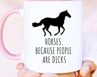 Funny Horse MUG, funny mug, Equestrian gift. Gift for Horse mum. Horse lover, PINK Mug