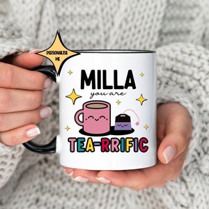 Gift for Bestfriend. You are Terrific, Tea-riffic Personalised Bestie Gift. coffee mug.