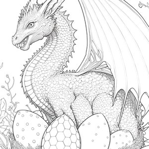 Dragon Coloring Pages for Teens and Adults, 7 Printable Coloring Pages ...