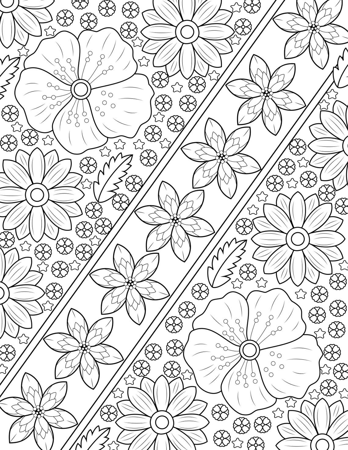 Adult and Teen Coloring Pages, 10 Pages of Floral Design Coloring Pages ...