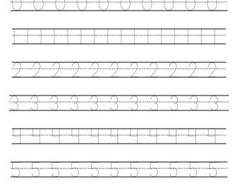 pre k 5 worksheets Number Tracing 0-9 for Preschool to Kindergarten Students, Homeschool Learning Worksheets, Printable Number Learning Worksheets