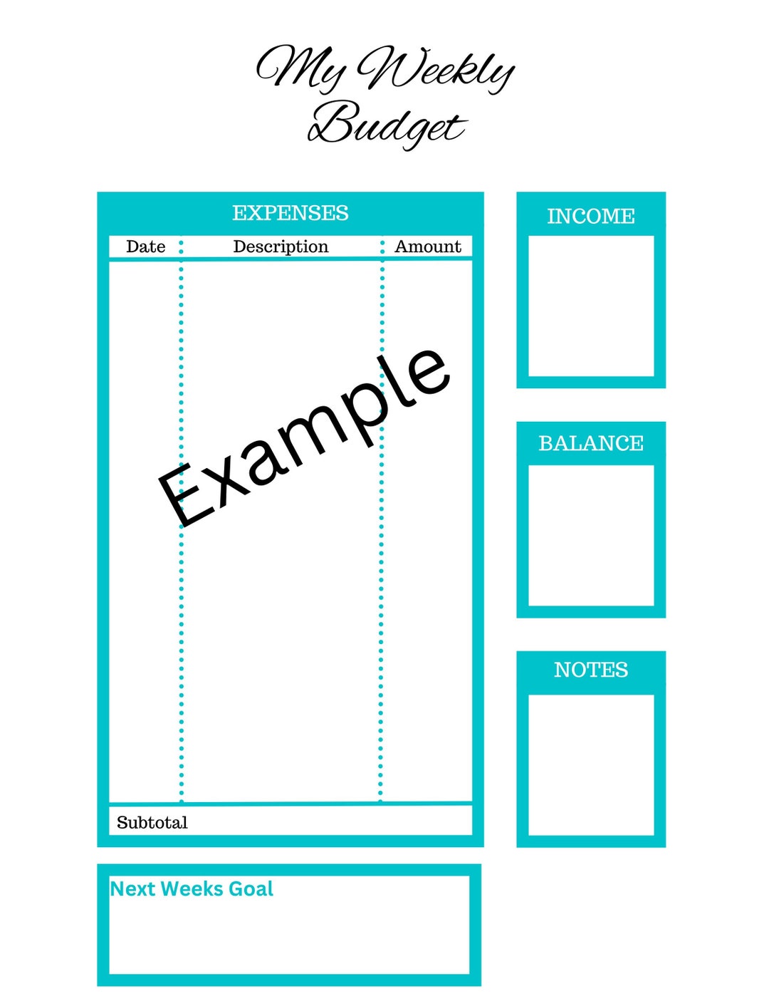 Printable Weekly Budget Planner Budget Planner 2024 Etsy