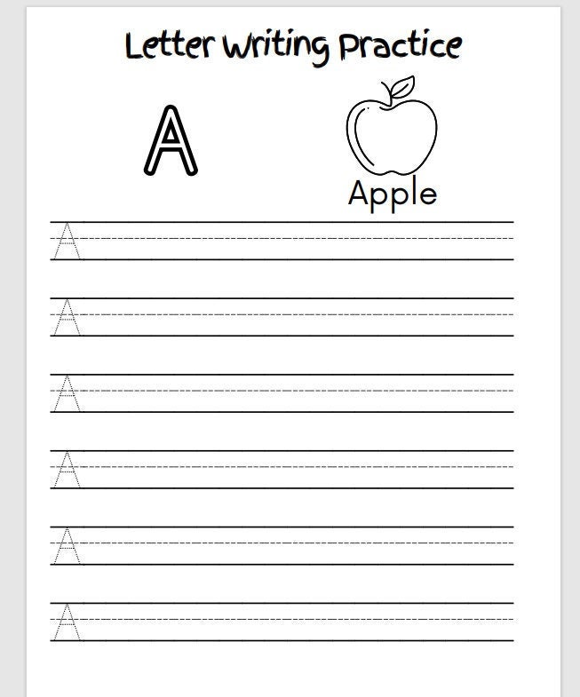 Printable Letter Writing Practice Learn to Write the Alphabet ABC