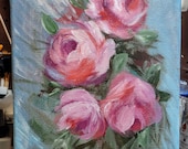 Roses painting, flower art, birthday gift,  anniversary present, get well
