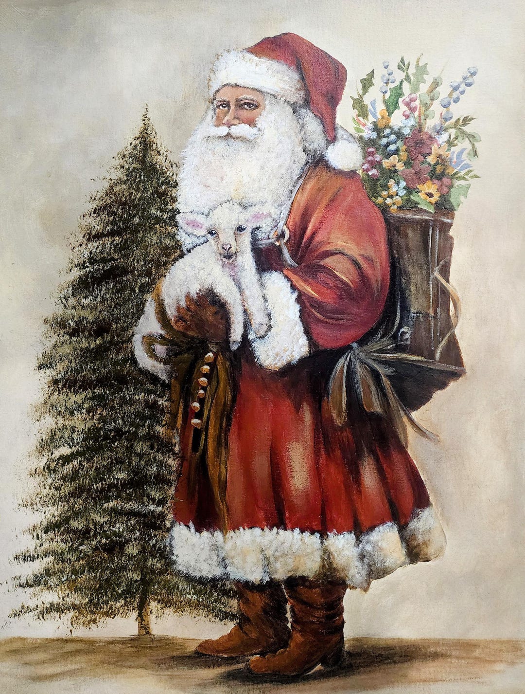 Vintage Holiday Art, Old World Santa Claus, Antique Christmas - Etsy