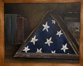 Memorial day art, military theme, veteran gift,  acrylic painting