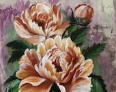 Peony art, flower wall decor, birthday gift, anniversary present, floral art collector