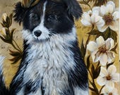 vintage dog portraits, animal art, pets with flowers wall decor, fur baby home decor