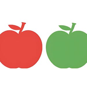 Forme de pomme en papier, découpes de pomme, forme de papier de pomme découpée, découpes de forme de pomme, paquet de 24