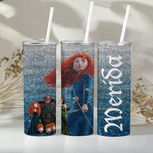 Merida Glitter Tumbler. Glittered Brave Tumbler for your favorite brave supporter. PNG file for 16oz or 20z Sublimation Tumblers.