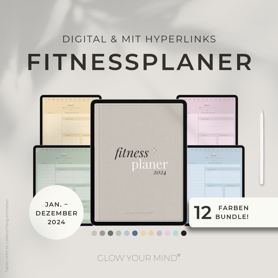 Fitness Planner 2024 Digital iPad Tablet Fitness Planner Workout ...