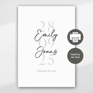 Poster Personalized Date | Digital Download | Wedding Gift | Anniversary Gift Couples Friendship Print Yourself