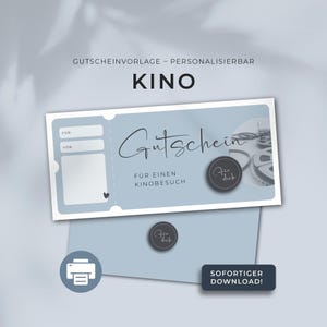 Customizable cinema voucher print template | Print template | Gift idea gift voucher | Download cinema voucher Father&#39;s Day