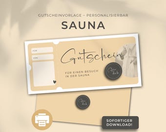 Personalized sauna voucher printable template | Printable template | Gift idea | Gift voucher | Wellness sauna voucher Easter