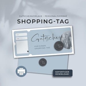 Voucher shopping day print template customizable | Template printable gift idea gift voucher | Shopping voucher fashion