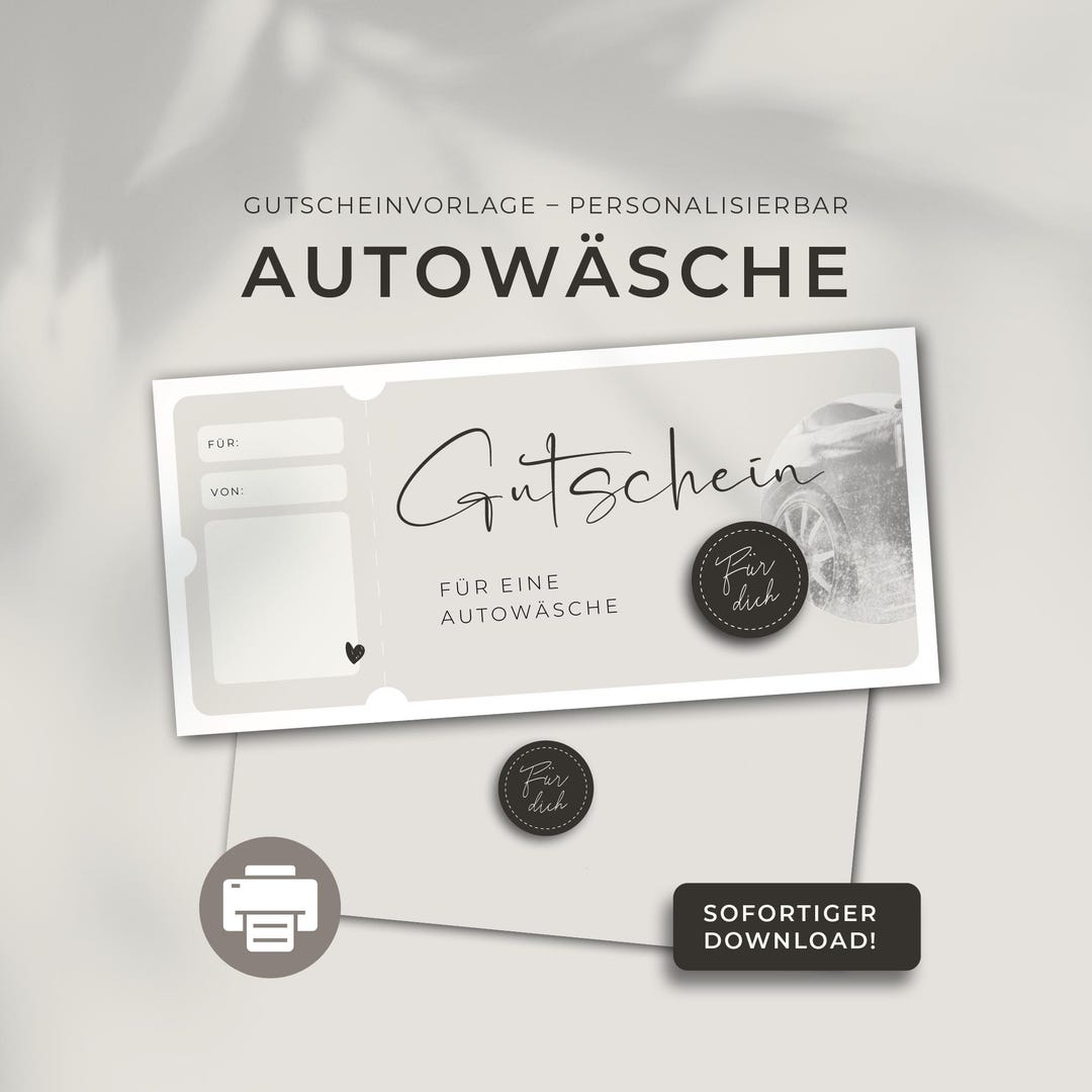 Car Wash Voucher, Car Wash Print Template, Customizable | Print ...