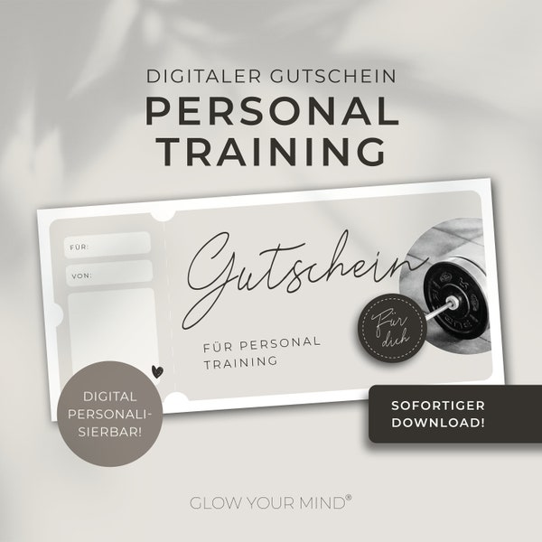 Digital voucher personal training | customizable | Voucher template to print out | Gift idea fitness voucher gift