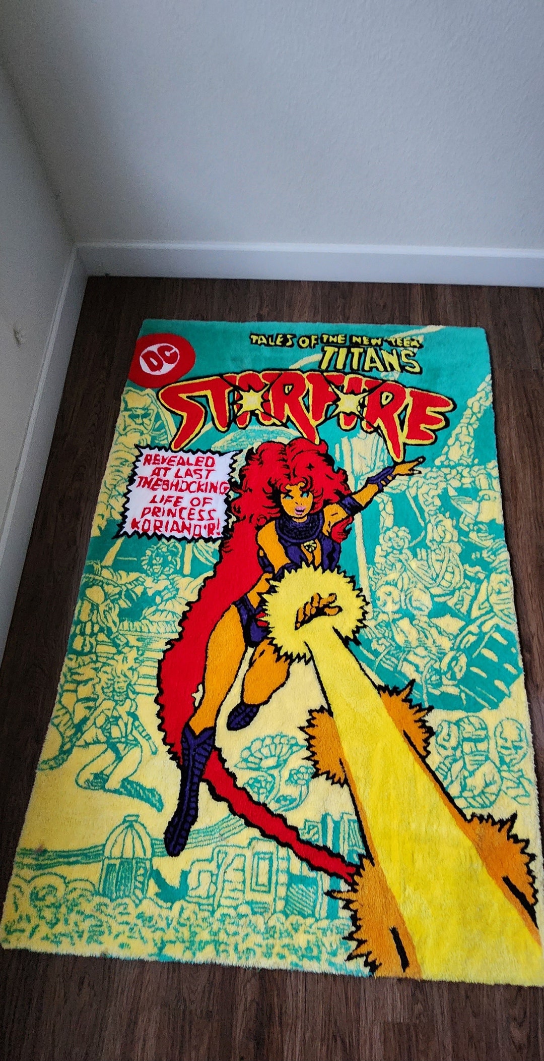 Starfire Tufted Rug Handmade DC Comic Book for Kids Free Shipping Made ...