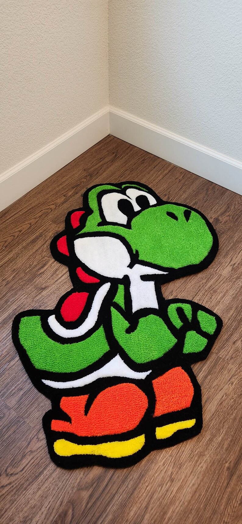 Yoshi Tufted Rug Handmade Mario Free Shipping Made to Etsy