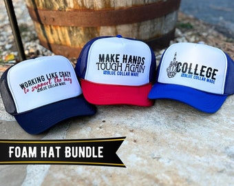 Blue Collar Foam Hat Bundle | Tradesmen Trucker Hats