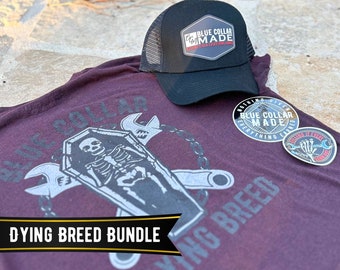 Blue Collar 'Dying Breed' Bundle | T-Shirt, Hat & Stickers