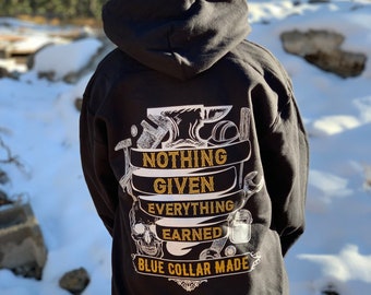 Blue Collar Hoodie | Blue Collar Sweatshirt | Blue Collar Gift | Blue Collar Shirt | Support the Trades | Welder