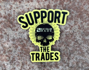 Support the Trades Skull Sticker | Glow in the Dark Hardhat Decal