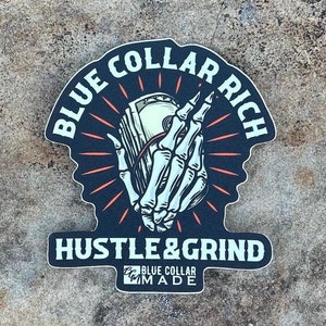 Blue Collar Working Class Sticker | Blue Collar Rich Sticker | Support the Trades sticker | Hardhat stickers | Blue Collar sticker