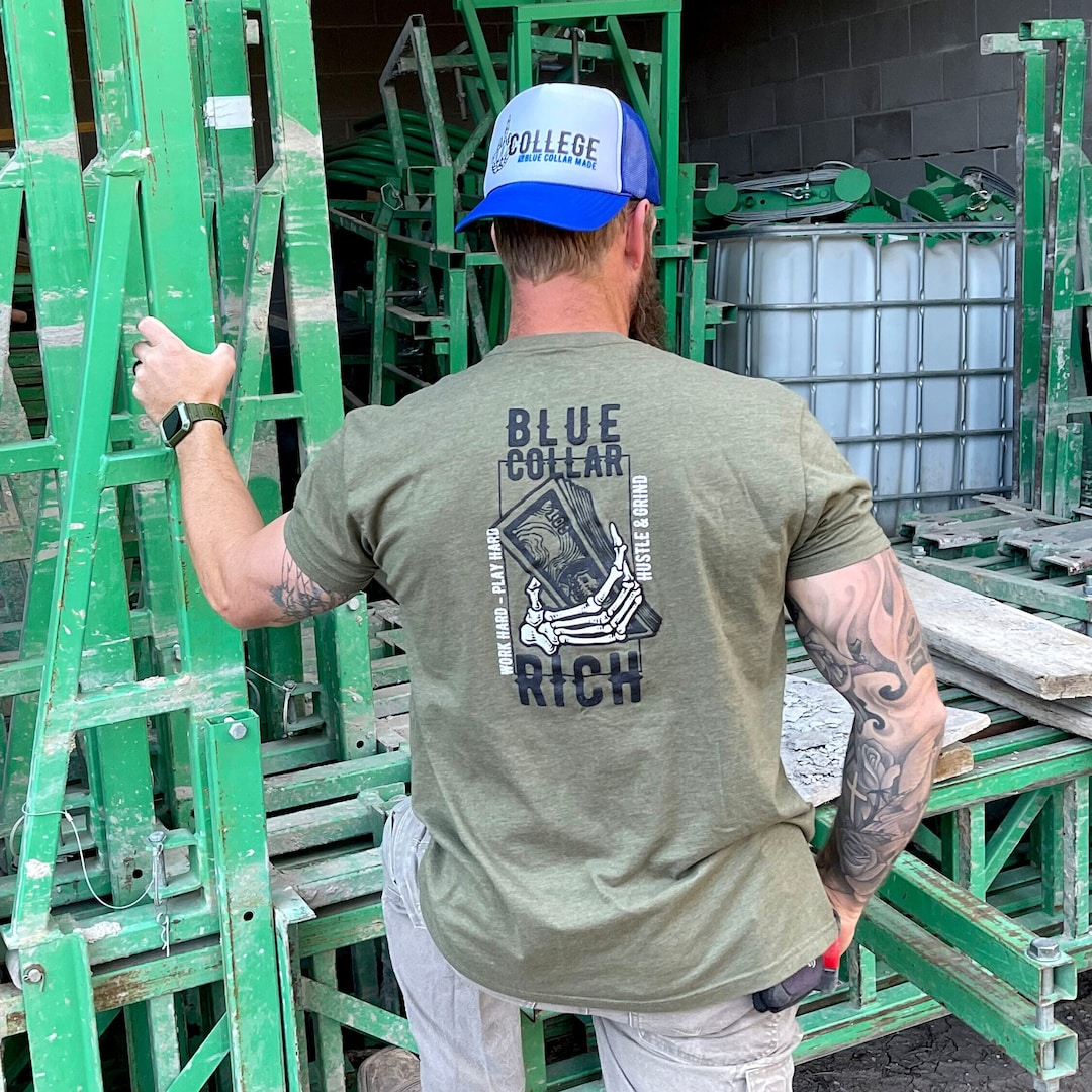 Blue Collar T-shirt | Blue Collar Rich | Support the Trades | Tradesmen
