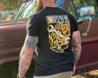 Blue Collar Flame T-shirt | Tradesmen & Tradeswomen Support